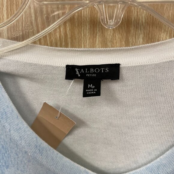 Talbots Blue Charming Cardigan Size Medium Petite - Picture 3 of 5